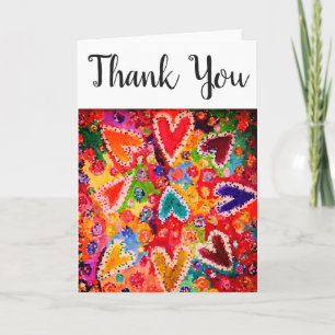 Colourful Abstract Hearts Greeting Card