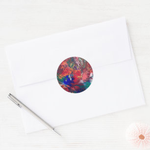 Colourful Abstract Hippie Rainbow Sticker Labels