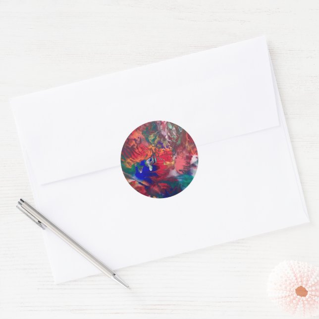 Colourful Abstract Hippie Rainbow Sticker Labels (Envelope)