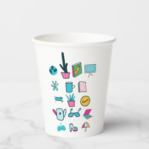  Colourful Abstract Icons Featuring Everyday Items Paper Cups