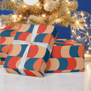 Colourful Abstract Illusion Themed Retro Vintage Wrapping Paper