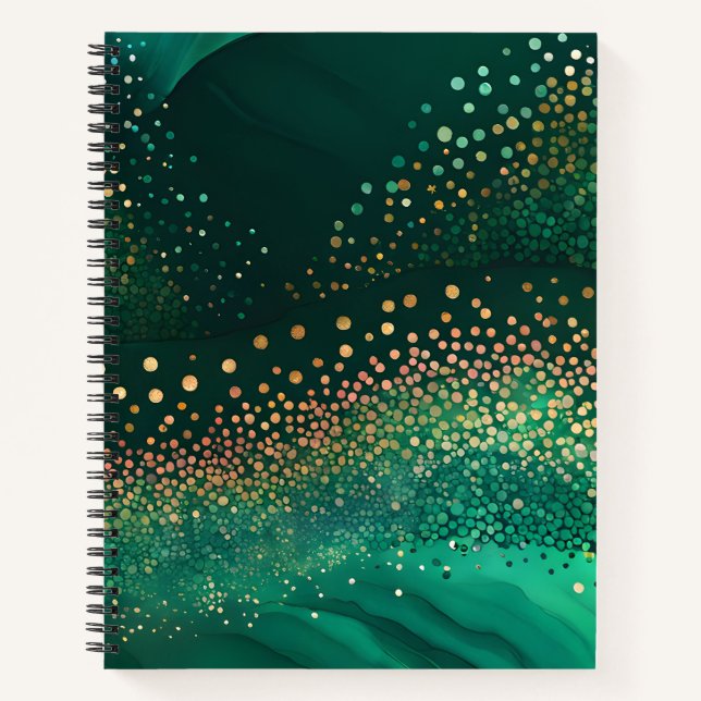 Colourful Abstract Ink Art Spiral Notebook (Front)