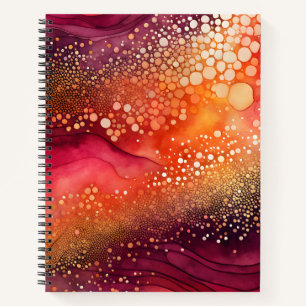 Colourful Abstract Ink Art Spiral Notebook