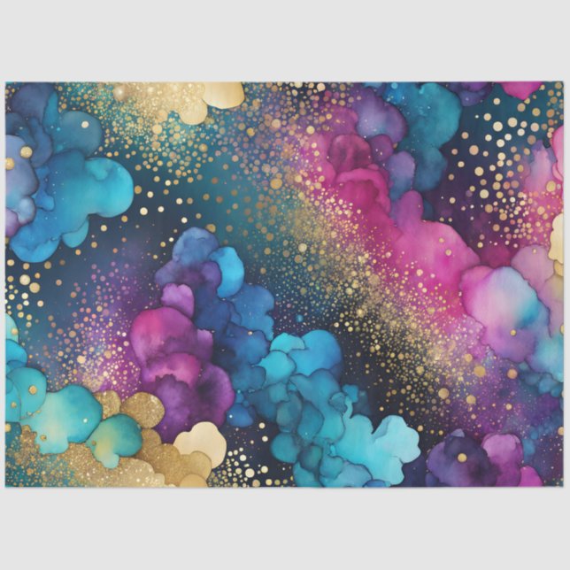 Colourful Abstract Ink Art Tissue Paper (Front)