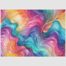 Colourful Abstract Ink Art Tissue Paper