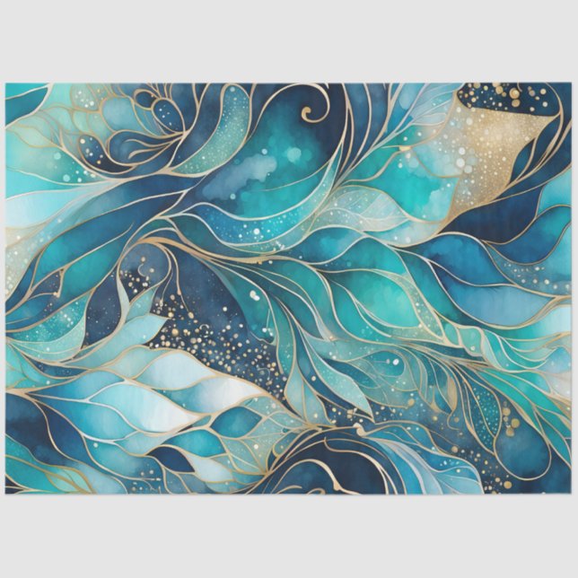 Colourful Abstract Ink Art Tissue Paper (Front)