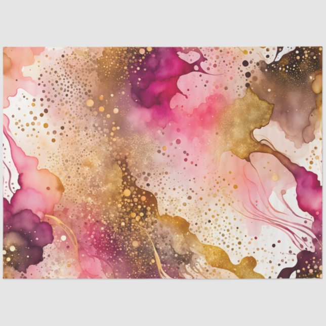 Colourful Abstract Ink Art Tissue Paper (Front)