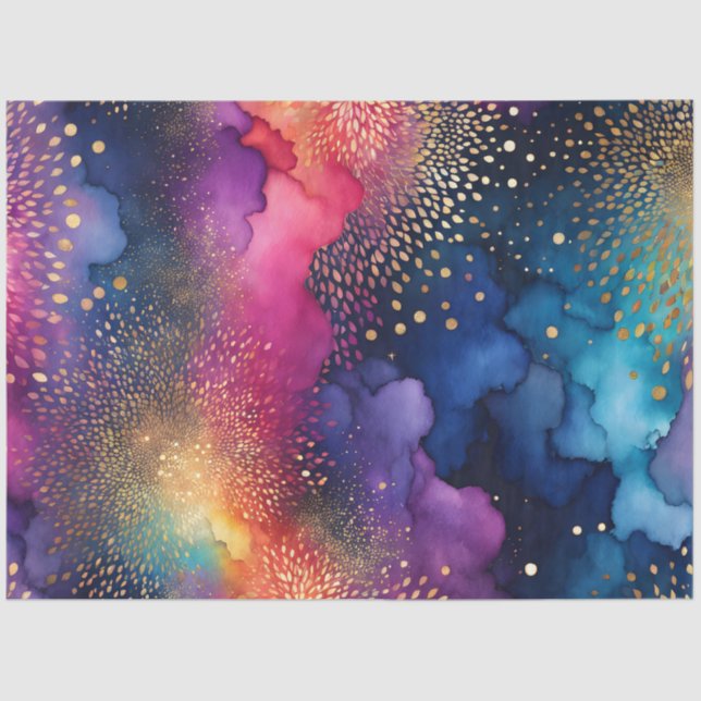 Colourful Abstract Ink Art Tissue Paper (Front)