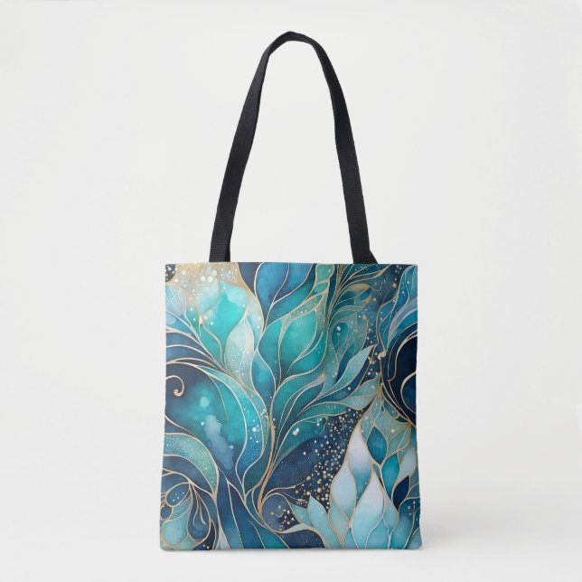 Colourful Abstract Ink Art Tote Bag (Front)