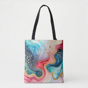 Colourful Abstract Ink Art Tote Bag