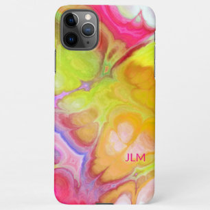 Colourful Abstract Ink with Your Monogram iPhone 11Pro Max Case