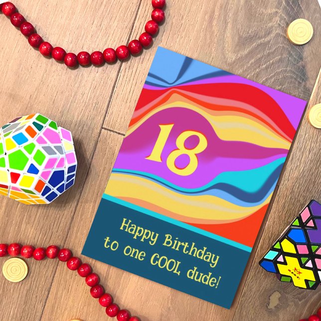 Colourful Abstract Inspirivity Custom  Age Birthda Card (Creator Uploaded)