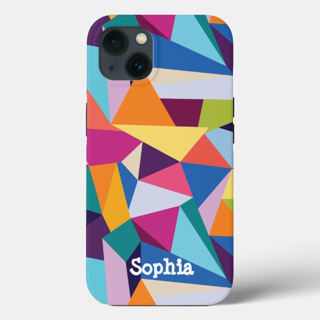 Colourful Abstract iPhone Case with Custom Text (Back)