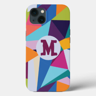 Colourful Abstract iPhone Case with Initial