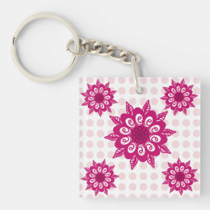Colourful Abstract Kaleidoscope Flower Pattern Thr Key Ring