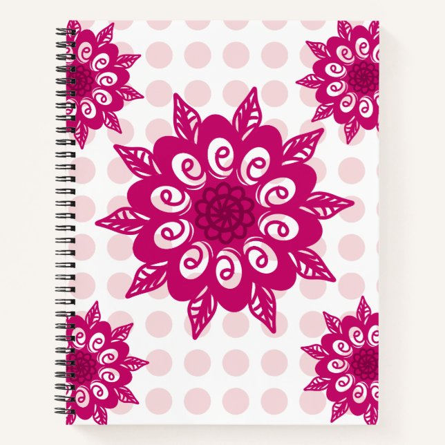 Colourful Abstract Kaleidoscope Flower Pattern Thr Notebook (Front)