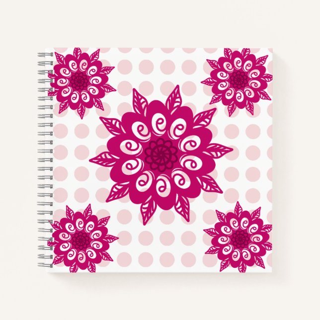 Colourful Abstract Kaleidoscope Flower Pattern Thr Notebook (Front)