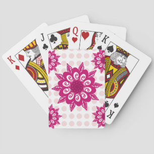 Colourful Abstract Kaleidoscope Flower Pattern Thr Playing Cards