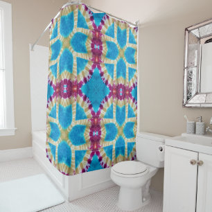 Colourful Abstract Kaleidoscope Tie Dye Pattern Shower Curtain