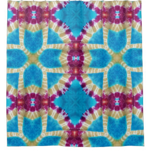Colourful Abstract Kaleidoscope Tie Dye Pattern Shower Curtain