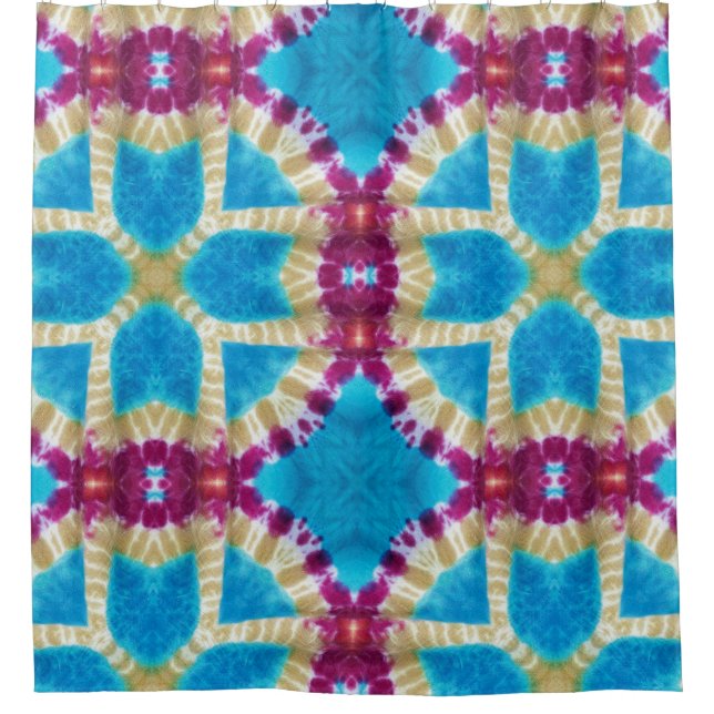 Colourful Abstract Kaleidoscope Tie Dye Pattern  Shower Curtain (Front)