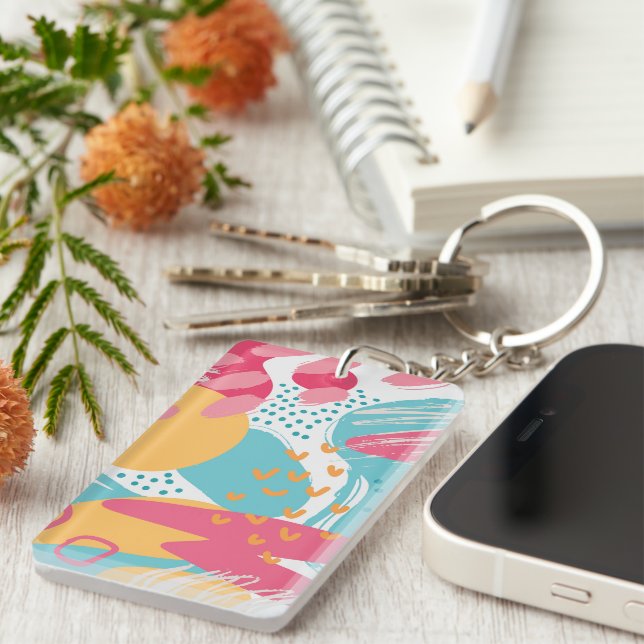 Colourful Abstract Key Ring (Front Right)