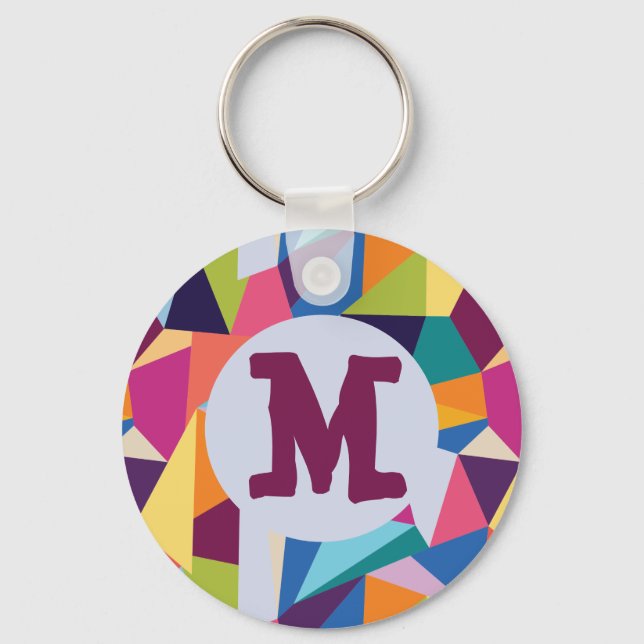 Colourful Abstract Keychain with Initial (Front)