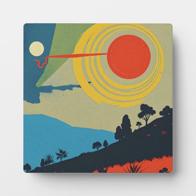 Colourful Abstract Landscape Art Plaque (Front)