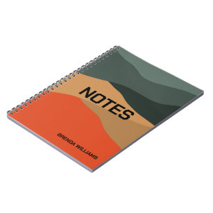 Colourful abstract landscape notebook