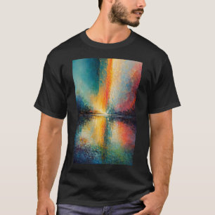 Colourful Abstract Landscape Reflection Wall Art T-Shirt