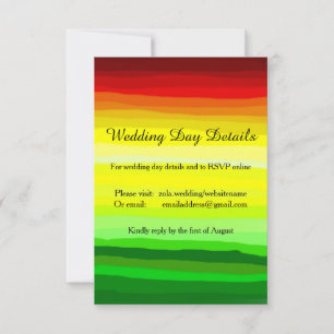 Colourful Abstract Landscape - Wedding Day Details Invitation