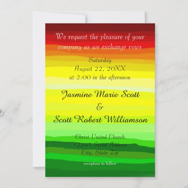 Colourful Abstract Lansdscape - Wedding Invitation (Front)