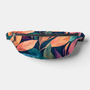 Colourful Abstract Leaves Bum Bags