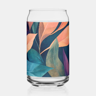 Colourful Abstract Leaves Can Glass