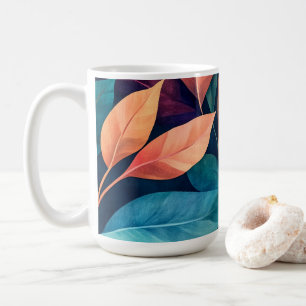 Colourful Abstract Leaves Coffee Mug