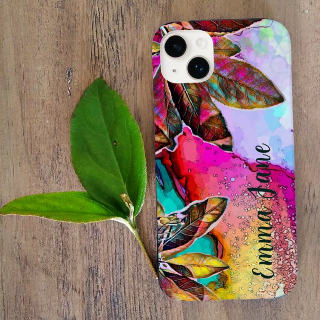 Colourful Abstract Leaves Ink Art Case-Mate iPhone Case (Creator Uploaded)