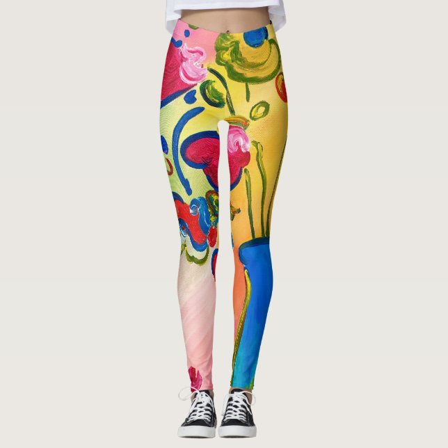 Colourful Abstract Leggings (Front)