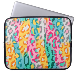 Colourful Abstract leopard animal skin background. Laptop Sleeve
