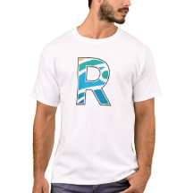 Colourful Abstract Letter R ocean monogram