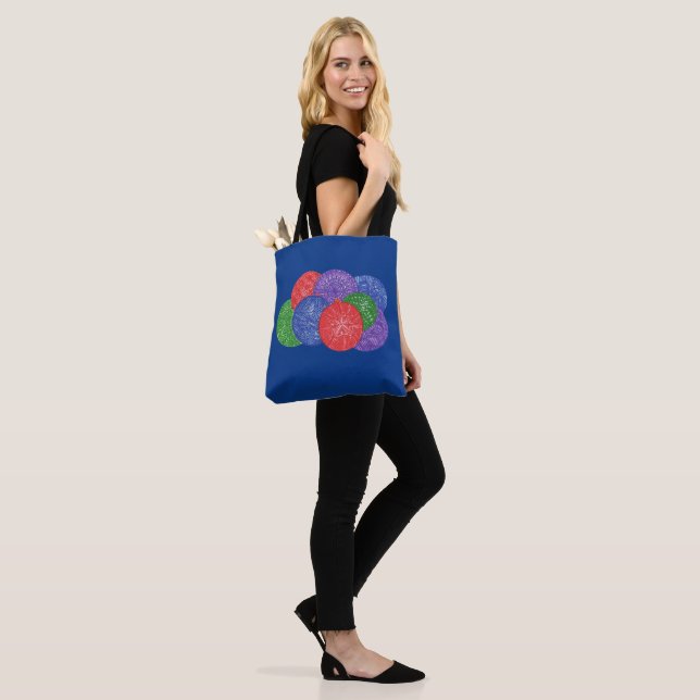 Colourful Abstract Line Art Christmas Balls Bags (On Model)