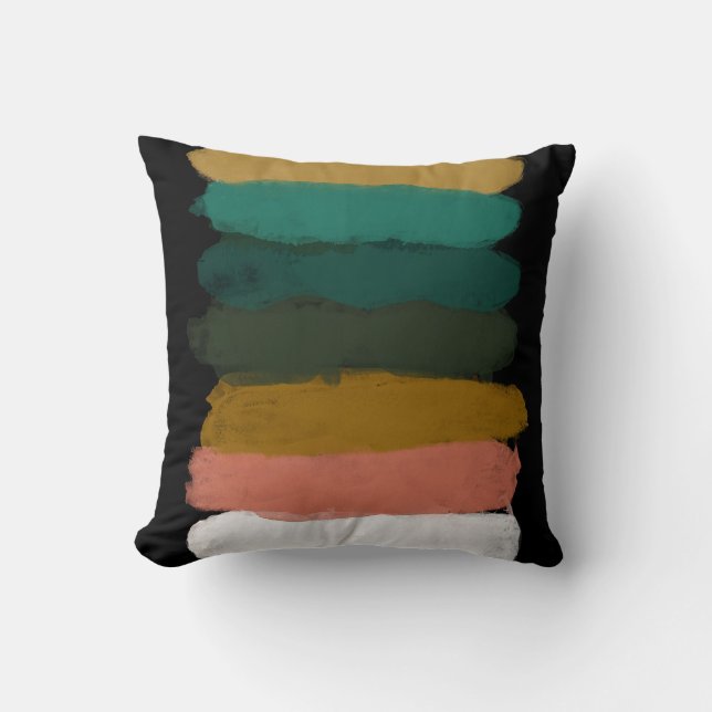 Colourful abstract lines, modern brush strokes. cushion (Front)