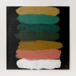 Colourful abstract lines, modern brush strokes. jigsaw puzzle