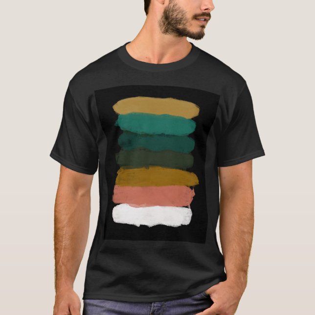 Colourful abstract lines, modern brush strokes. T-Shirt (Front)