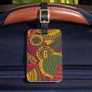 Colourful Abstract Lines Pink Purple Yellow Gree Luggage Tag