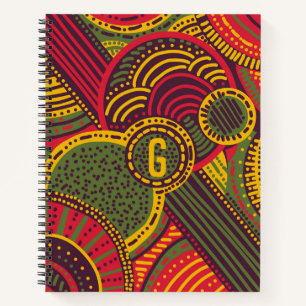 Colourful Abstract Lines Pink Purple Yellow Gree Notebook