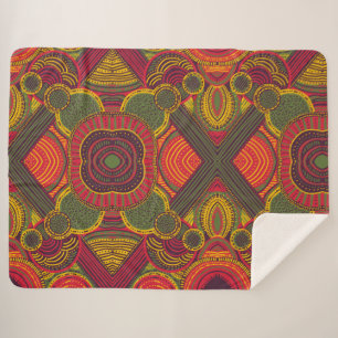Colourful Abstract Lines Pink Purple Yellow Gree Sherpa Blanket