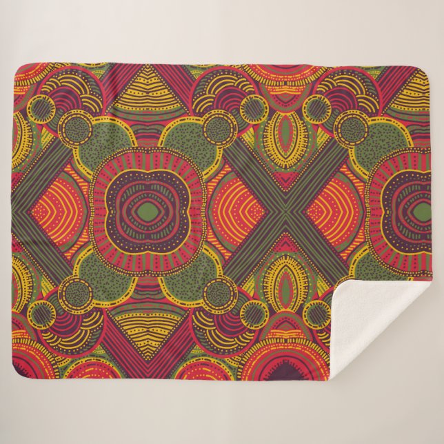 Colourful Abstract Lines | Pink Purple Yellow Gree Sherpa Blanket (Front (Horizontal))