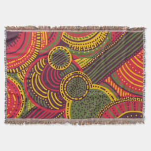 Colourful Abstract Lines   Pink Purple Yellow Gree Throw Blanket
