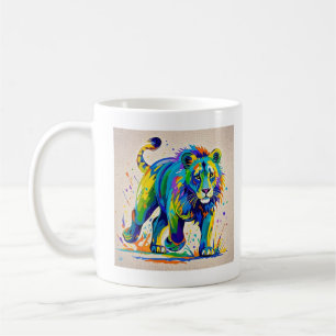 Colourful abstract Lion animal art design Coffee Mug