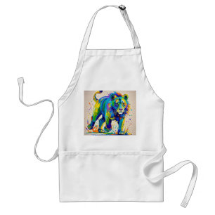 Colourful abstract Lion animal art design Standard Apron